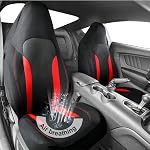 CAR PASS CAR-Grand Universal 3D Air Mesh-100% Breathable Sporty High Back Car Seat Covers Front Seat Only Buncket Airbag Compatible Fit 90% Automotive SUV Truck Saden Cute Women(Two Front, Black Red)
