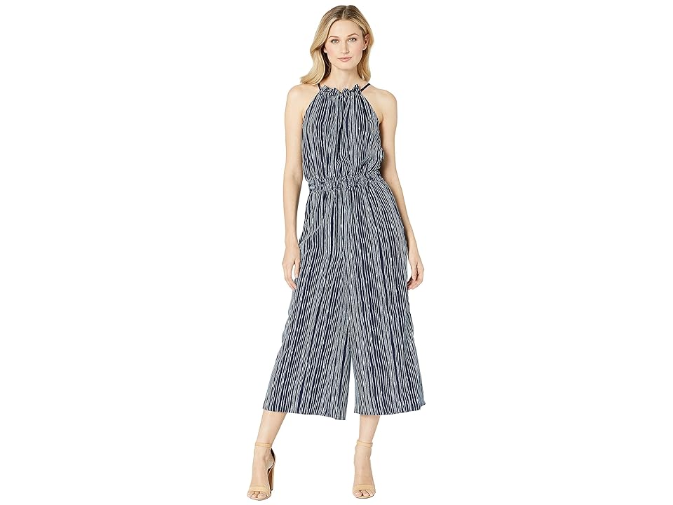 

London Times Smocked Waist Jumpsuit (Navy/Blue) Women's Jumpsuit & Rompers One Piece