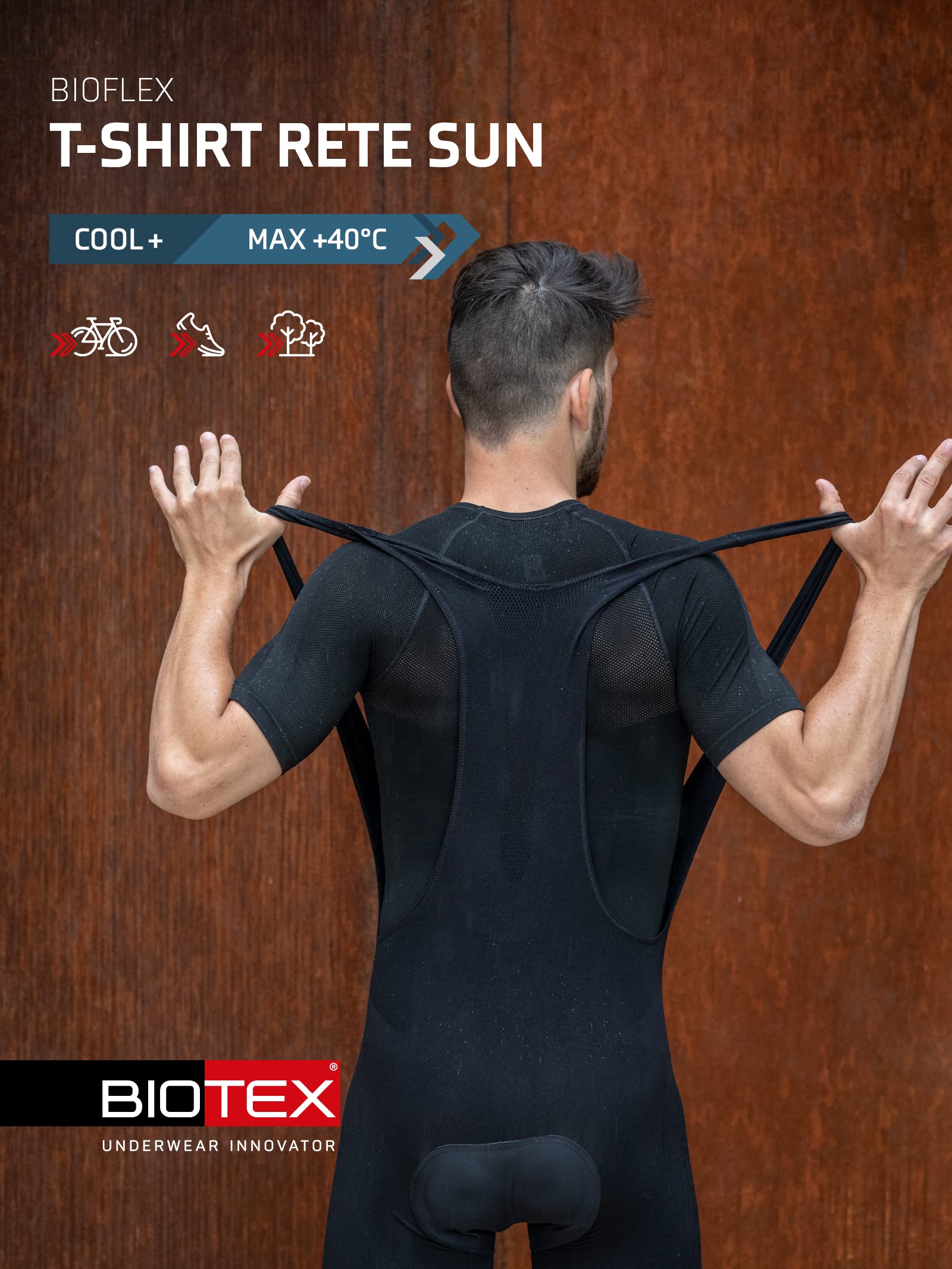 BIOTEX T-Shirt Rete Sun Traspirante Unisex per Ciclismo e Running, Intimo Tecnico Sportivo Ideale per L'Estate
