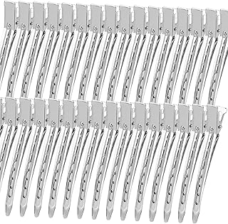 YGDZ Duck Billed Clips, 30pcs 3.5 Inch Metal Alligator Curl Hair Clips with Holes