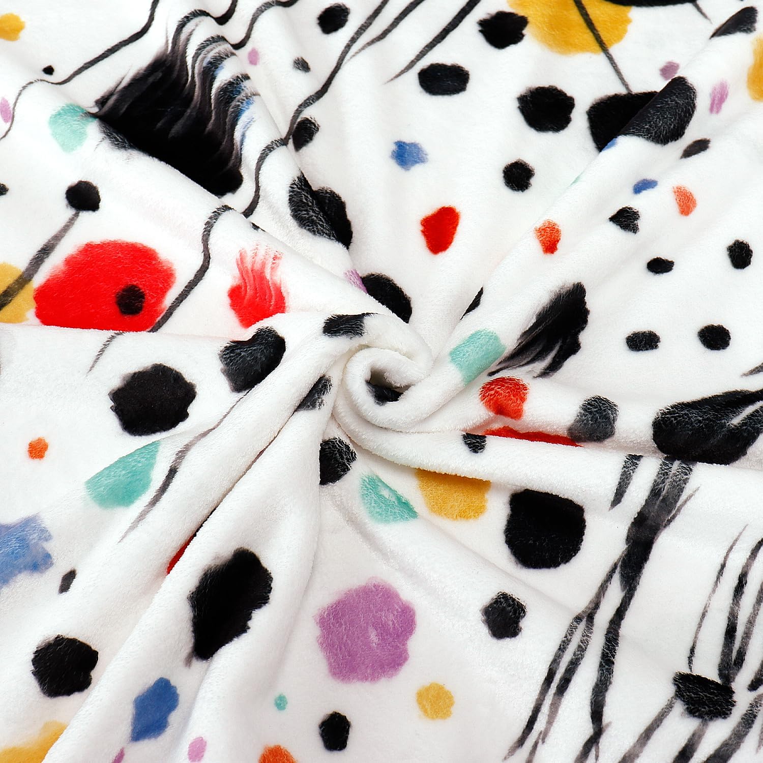 Cat Throw Blanket Colorful Spot Cats Blanket Cute Pet Cats Gift for Cat Lover Throw Blanket Flannel Fleece Cozy Fuzzy Plush Throw Blankets for Bed Chair Couch 60" X 80"