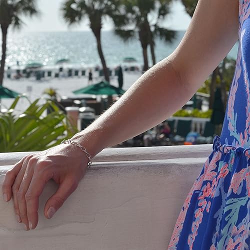 Miniatura 2 de Pulsera de dijes con eslabones ovalados en plata de ley 925