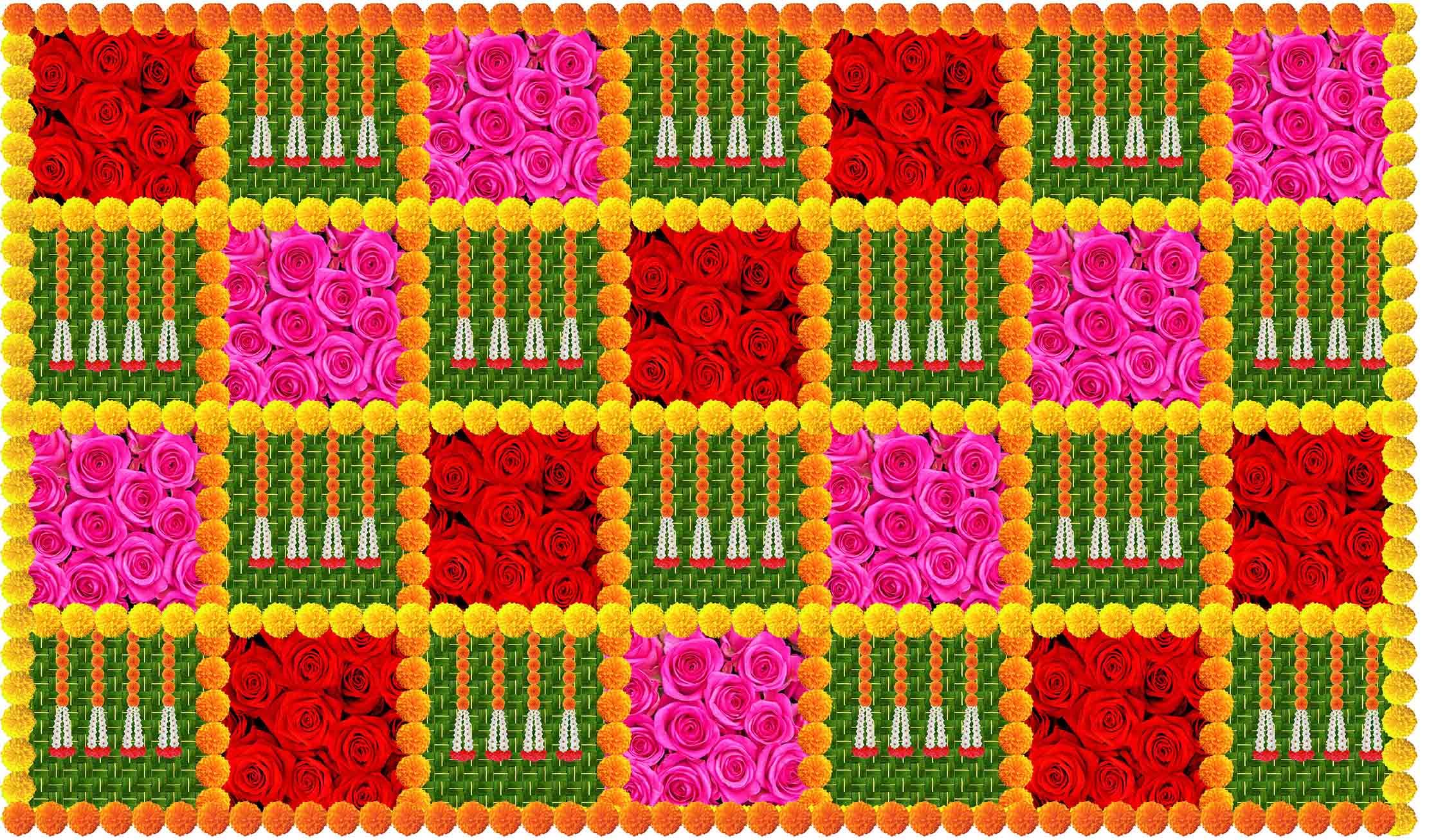 Backdropon Weaved Coconut Leaf with Marigold and Rose Flower Design Backdrop Cloth for Pooja Decoration Traditional Background Curtain Cloth for Festival Size 3 Feet Height and 5 Feet Width(3 * 5) (B0CV3TJZV2) Amazon Price History, Amazon Price Tracker