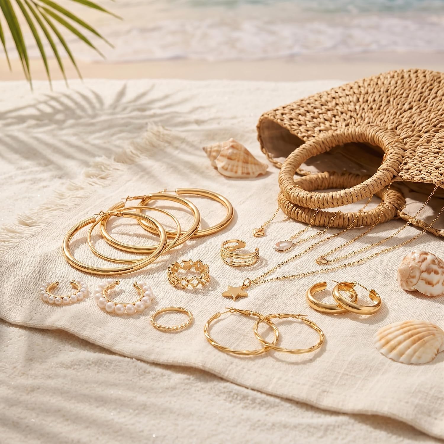 86Pcs Middle Eastern Boho Vintage Jewelry Set, Butterfly Heart Faux Pearl Leaf Floral Knot Wide Band Necklace Rings Earrings Studs with Multiple Small Boxes for Women Date Night Holiday Party Vacation