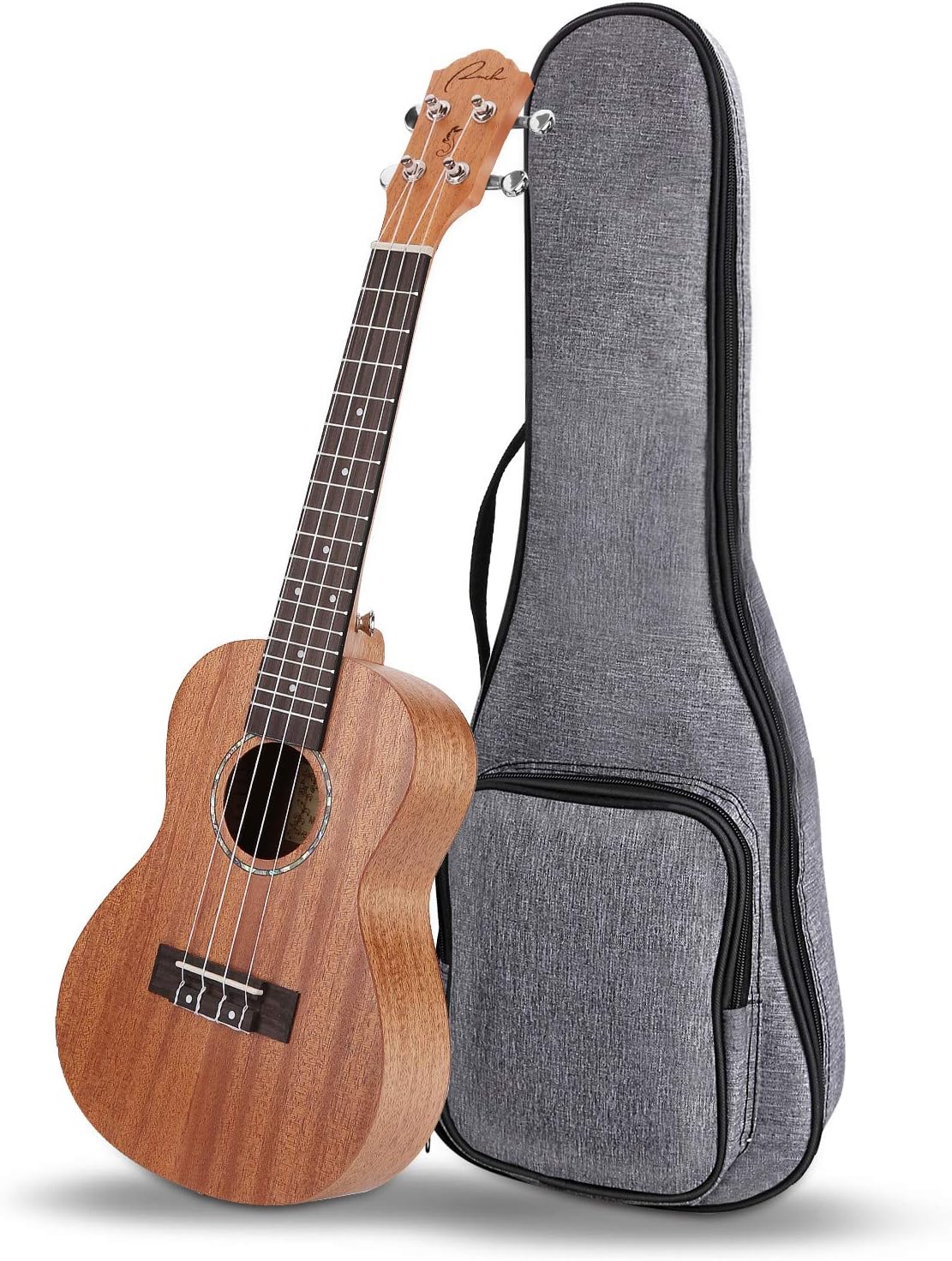 Ranch Concert Ukulele Mahogany Solid Top Ukuleles 23 inch Professional Wooden ukelele Upgraded Instrument with 12 Free Online Lessons and Gig Bag - Small Hawaiian Ukele Guitar – Natural