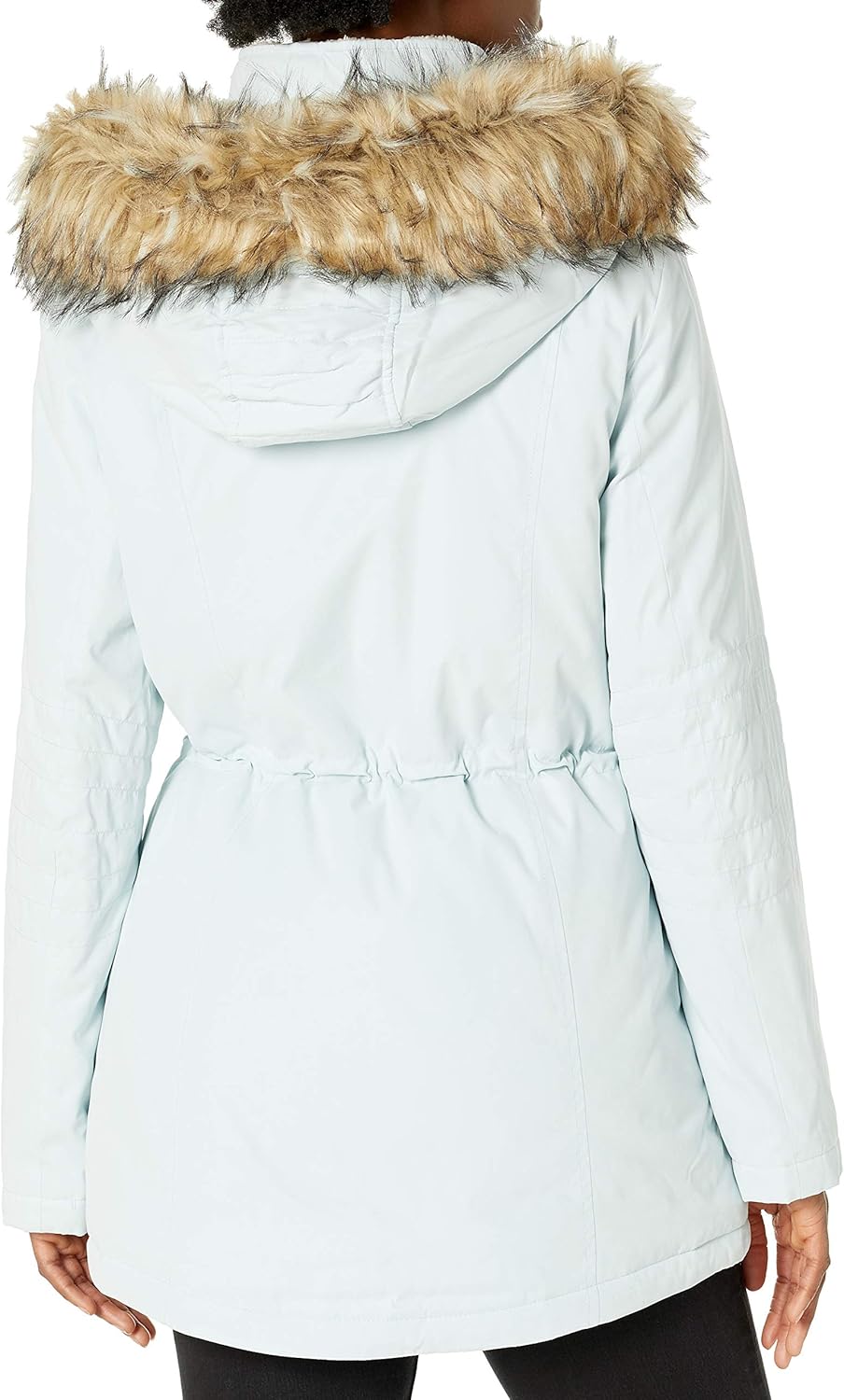 Nautica Women's Microfiber Parka Anorak Jacket with Faux Fur Hooded Trim - Image 3