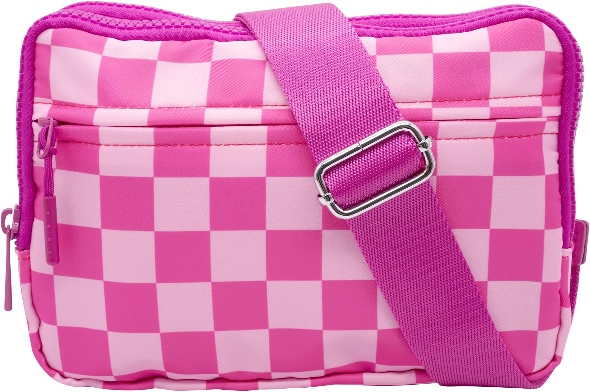 Wristlet Wallets for Women Checkered Nylon Quilted Wallet Travel Crossbody Bags with 4 Zippers Coin Card Phone Holder