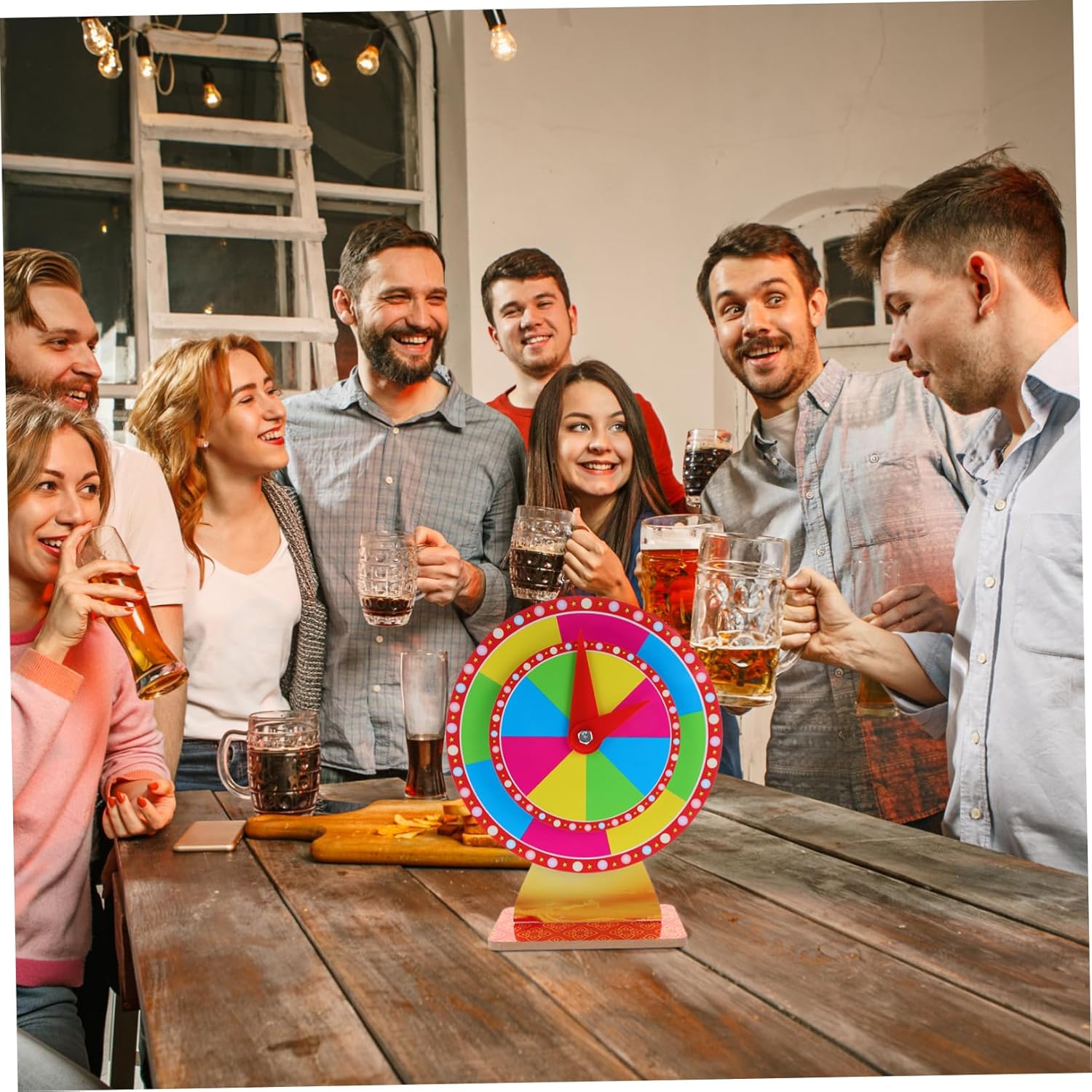 Prize Wheel Tabletop Roulette Wheel for Parties Interactive Game Prize Turntable for Family Gatherings and Events Compact and Portable