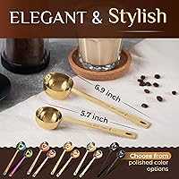 Vista 6 de Orblue Juego de cucharas de café de alta calidad, 1 cucharada (0.5 fl oz) y 2 cucharadas (1.0 fl oz), cuchara medidora de café de acero inoxidable