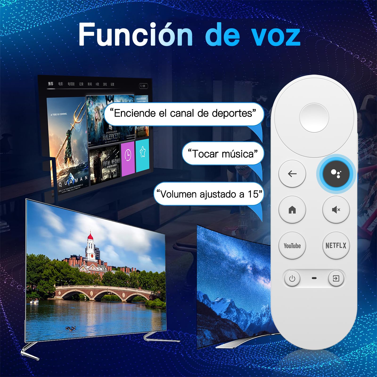 MYHGRC Mando a Distancia para Chromecast Google TV, Mando Snow Google-Chromecast Streamer 4K HD TV con Voz Bluetooth — view 5