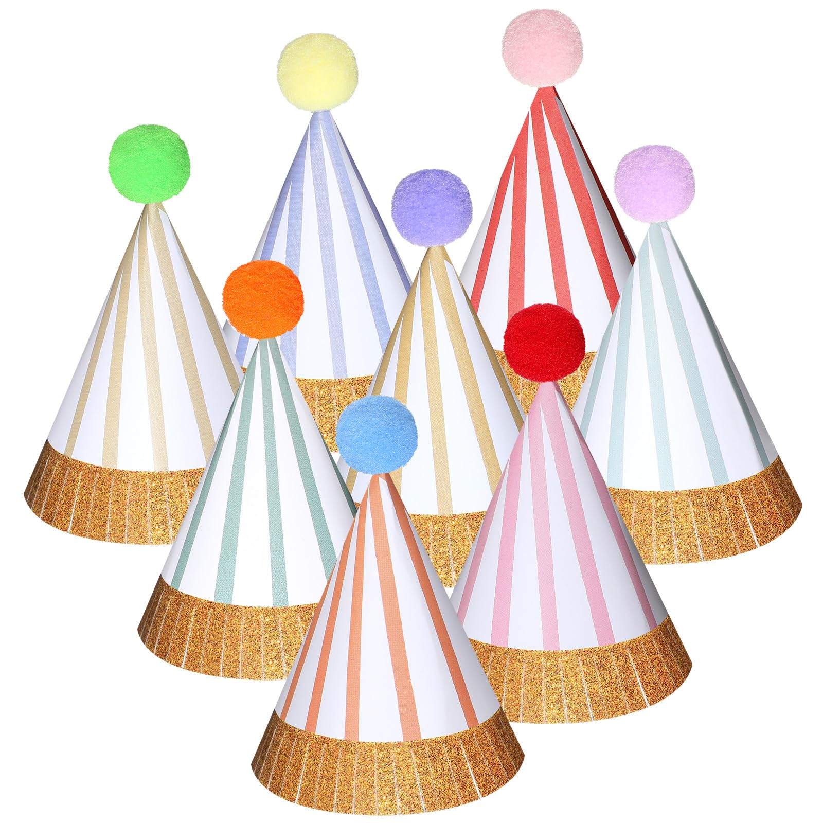 VercanMonth 40 Pcs Colorful Mini Party Hats for Stuffed Animals Birthday Paper Cone Party Hats for Pets Stuff Dolls Stuffed Plushies Birthday Gifts for Holiday Puppies Pets Costume Accessories