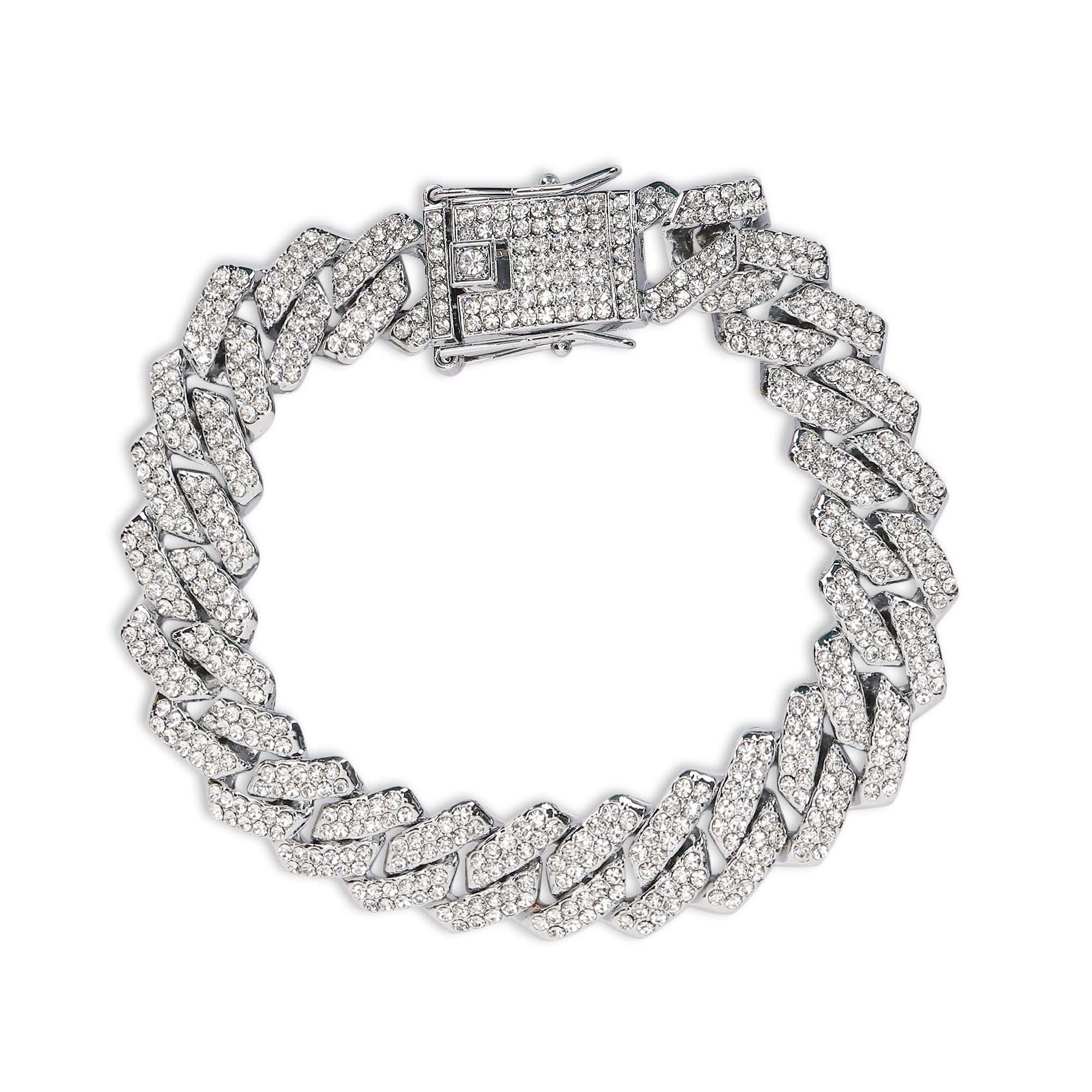 Fashion Frill Silver Bracelet For Men Women Silver Plated American Diamond Studded Golden Bracelets For Women Girls Men Boys Jewellery (B0DDXF12ZS) Amazon Price History, Amazon Price Tracker