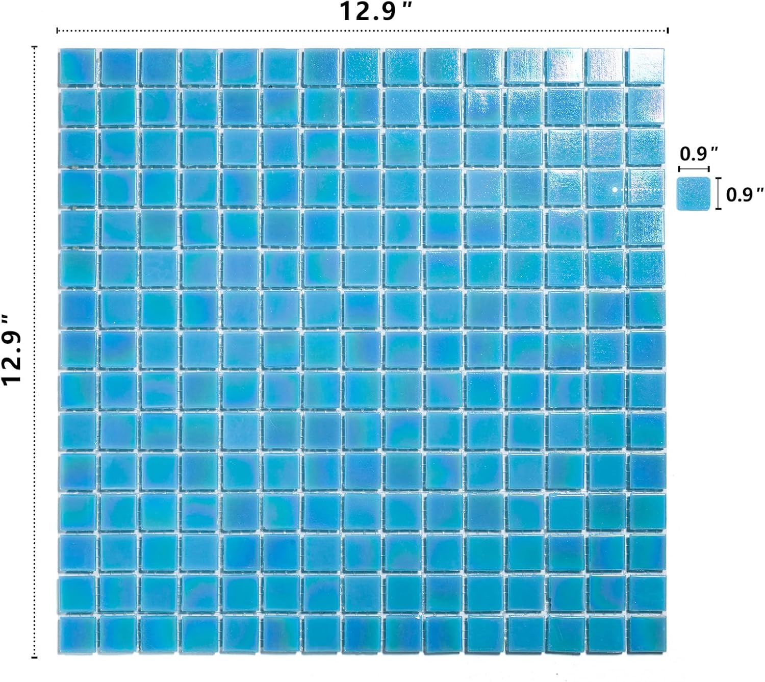 10 Pieces Marble Square Mosaic backsplash Tiles for Bathing Rooms and Exterior Walls, Swimming Pools, etc.