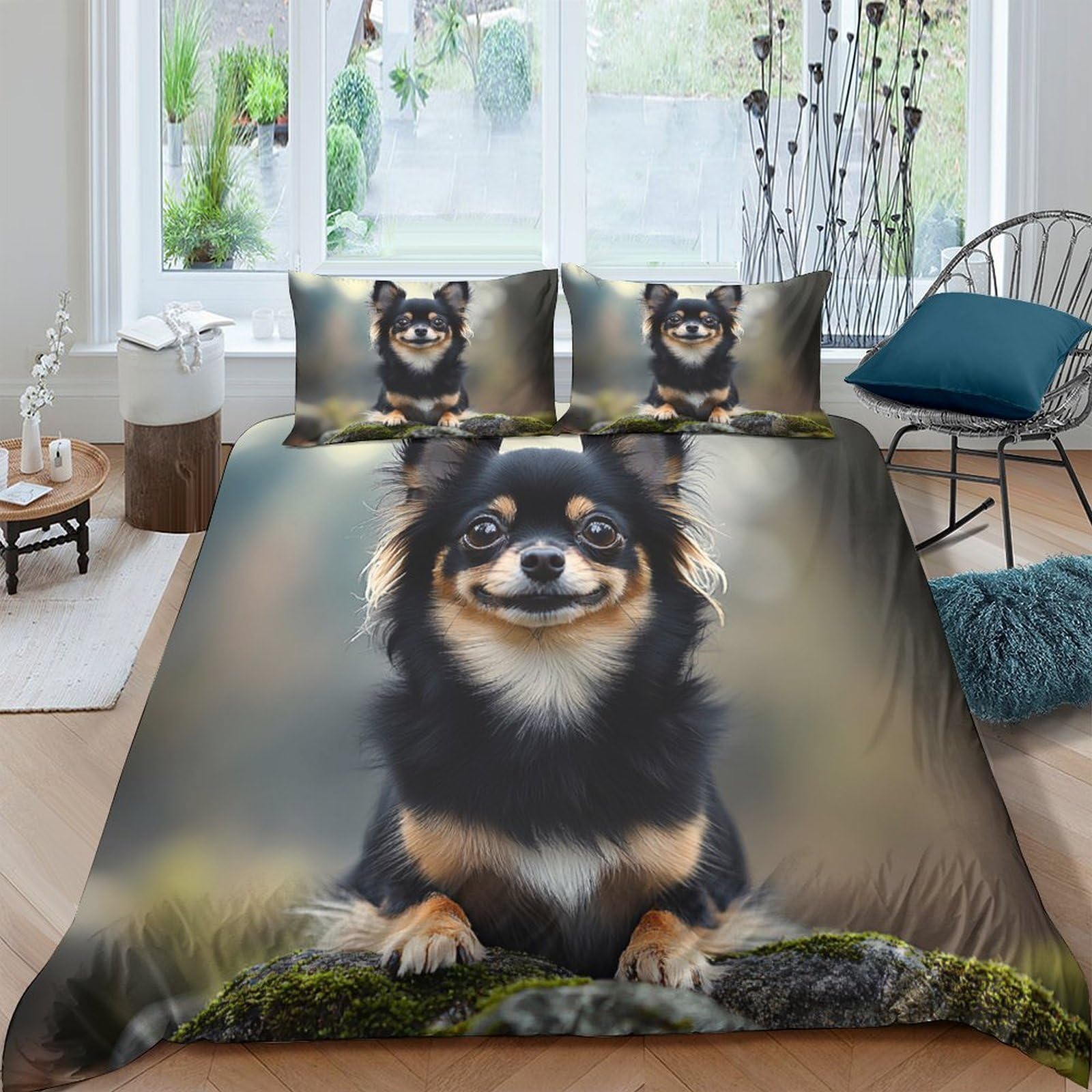 Ctjqhvkz Style-8 3D Printed Smiling Dog Fitted Sheet Microfiber Soft Animal Pattern Bed Cover For Bedroom Guest Room Mattress Decor Single（135X200cm）