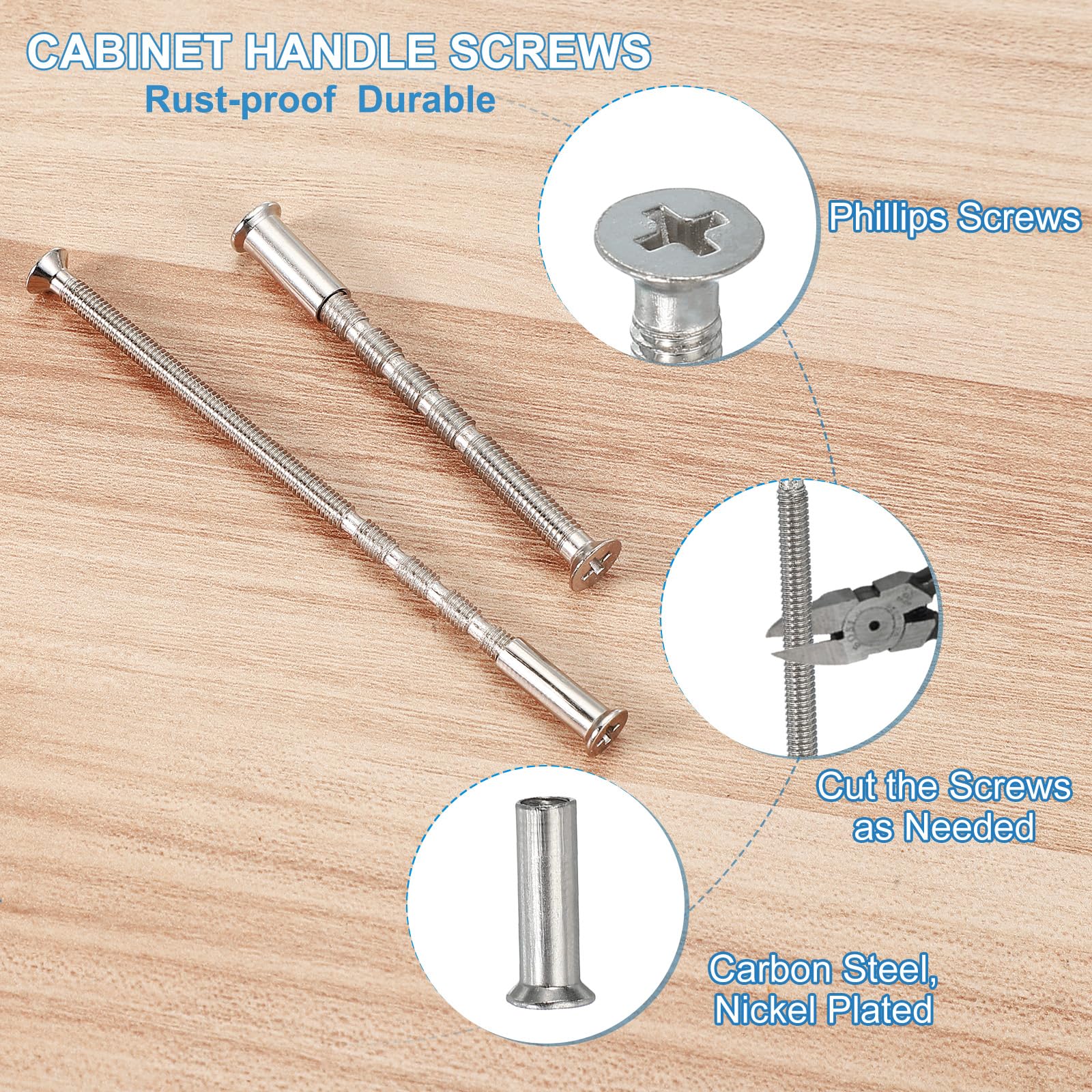 PATIKIL Cabinet Handle Screws M4x110 - Image 3