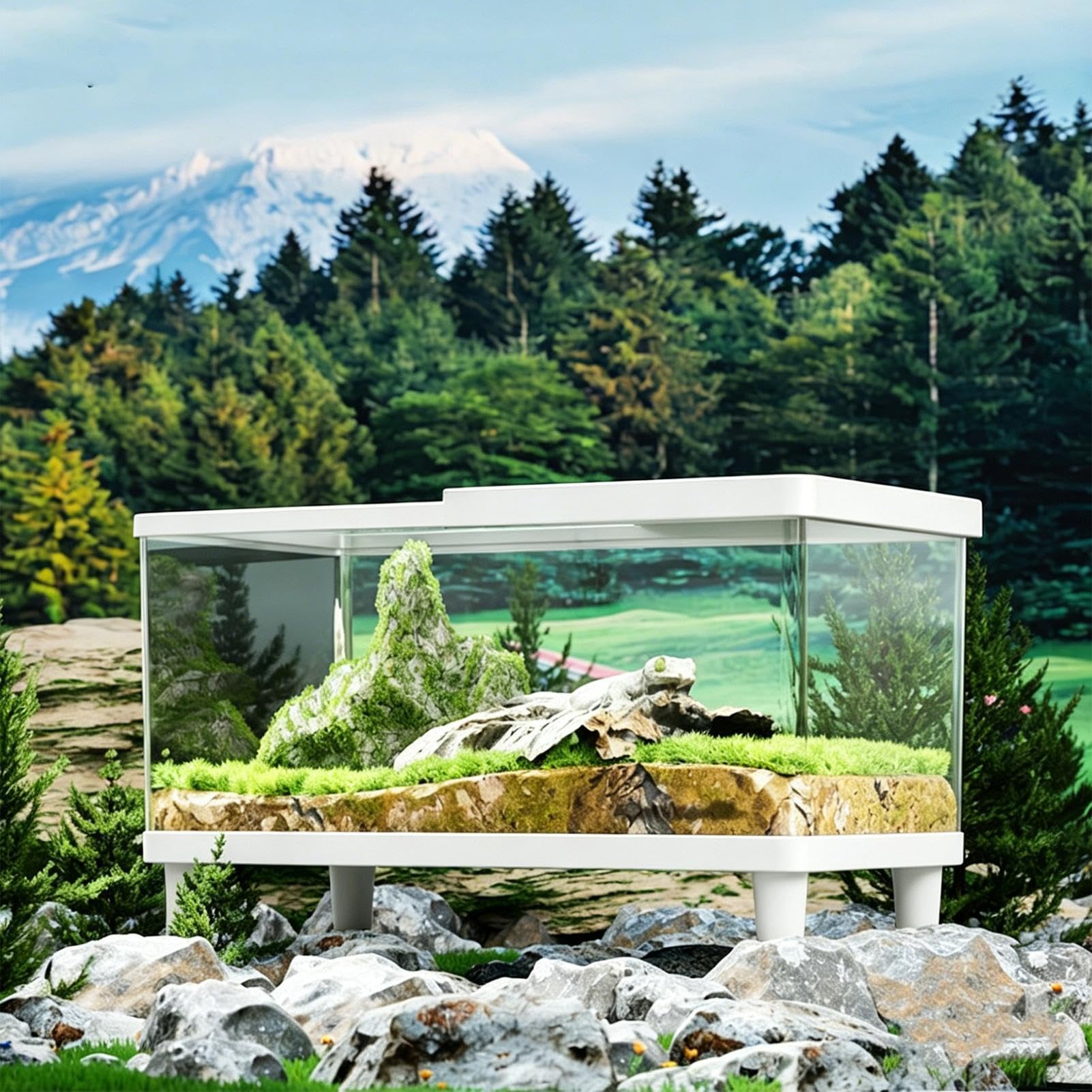 Terrarium dla ptasznika Przezroczysty ucieczkoszczelny pojemnik żółwia | Klatka pająka i obudowa gadów Dla Brodatego , Kameleona, Gekona, Kraba Pustelnika, Jaszczurki Lamparciej, Ślimaka