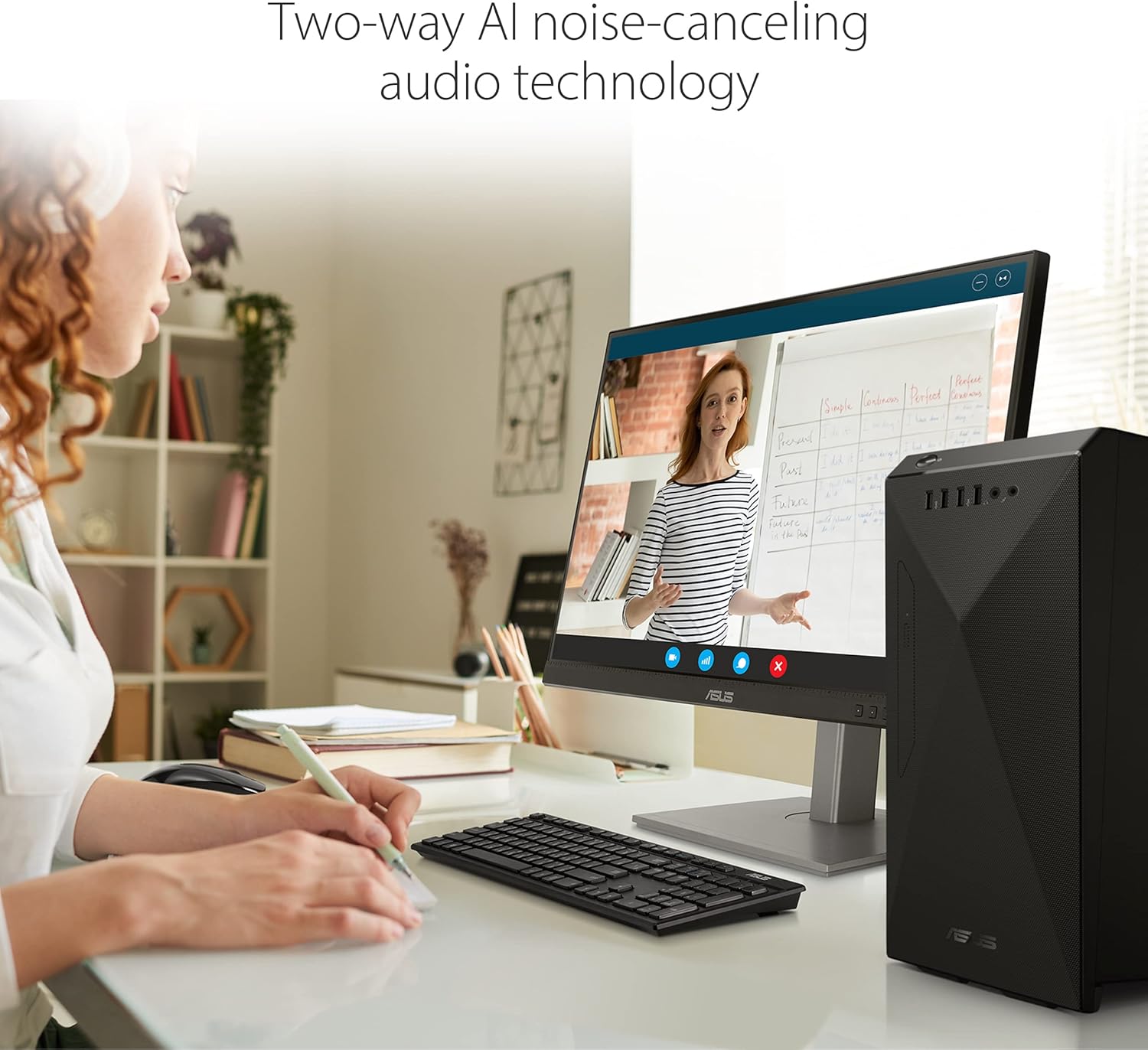 Internal view of the ASUS S500MC desktop PC highlighting airflow for cooling