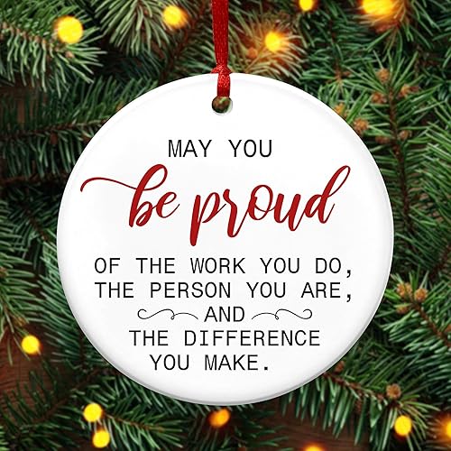 Miniatura 9 de OASSIE Regalos de agradecimiento de Navidad para empleados para compañeros de trabajo, adornos de Navidad de cerámica 2025 para decoraciones de