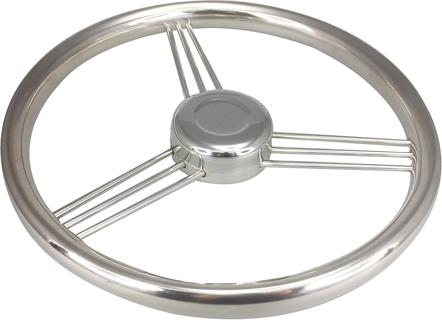 Pactrade Marine 11" Destroyer SS Steering Wheel 5 Spoke Foam Grip Control Knob E