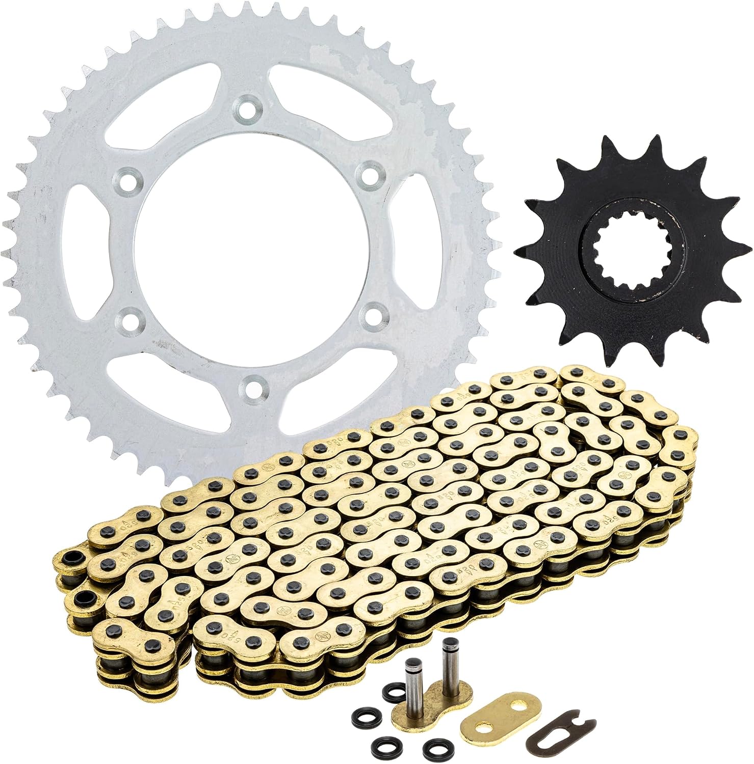 NICHE Drive Sprocket Chain Combo for KTM EXC 4T 350 SC 620 RXC-E Front 14 Rear 52 Tooth 520V-X X-Ring 118 Links