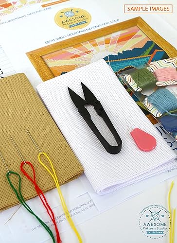 Miniatura 18 de Rocky Mountain National Park K465 Patrón de punto de cruz. Patrón impreso en el interior. Sin tela, hilos, agujas, aros. Patrón de bordado