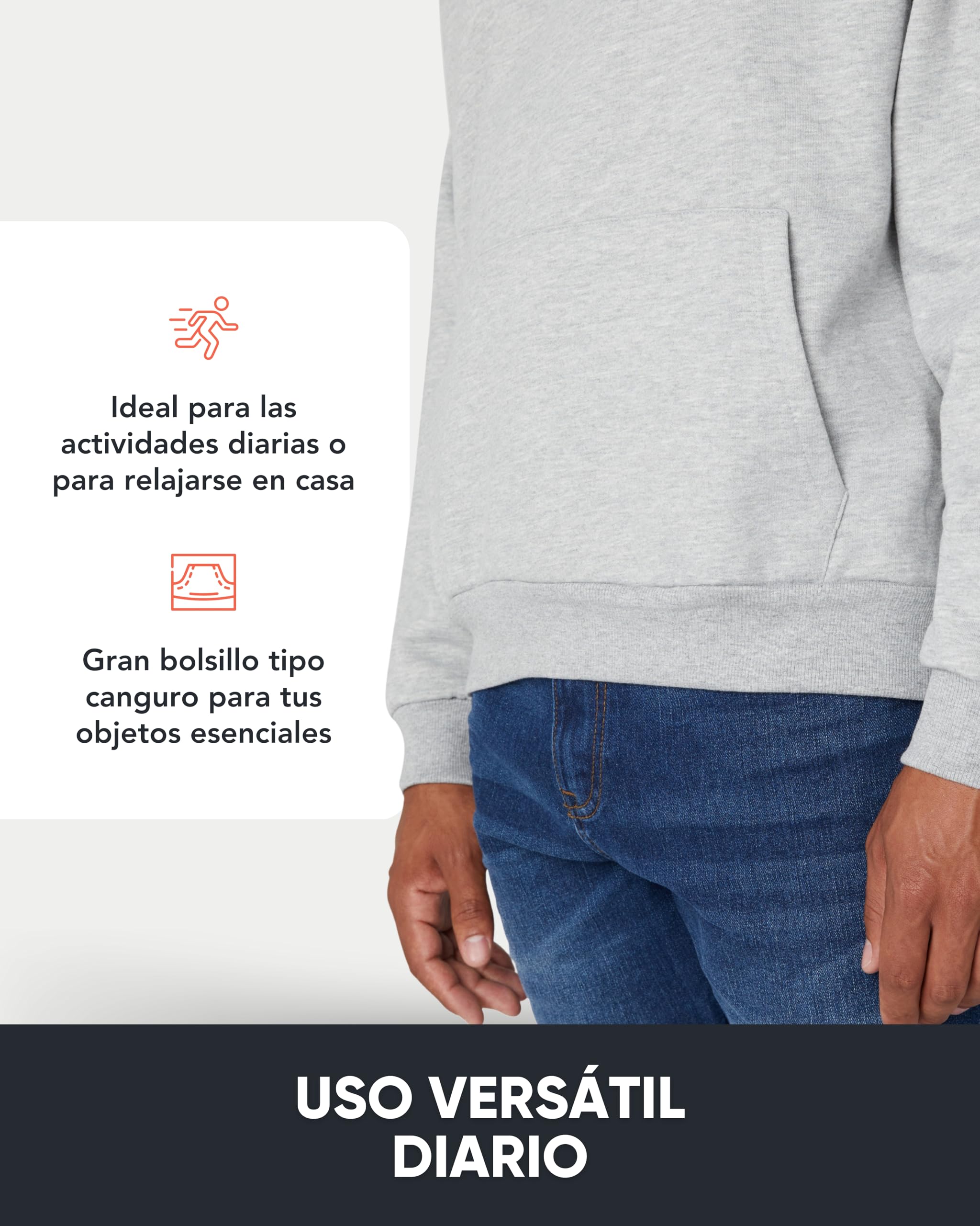 FM London Hoodie para Hombre - Sudadera con Capucha para Hombre, Ligeramente Holgada y de Diseño Pesado, Mezcla de Algodón Transpirable