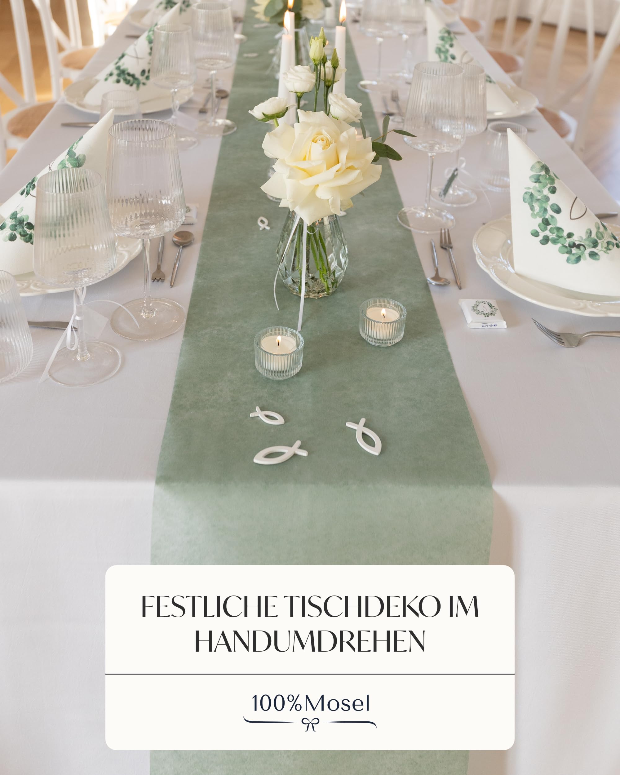 100% Mosel Glasvasen, 12 Stück (14,5 x 8,9 cm), Klarglas im Diamant Design | Tischvasen für Hochzeit, Taufe, Kommunion, Konfirmation & Geburtstage
