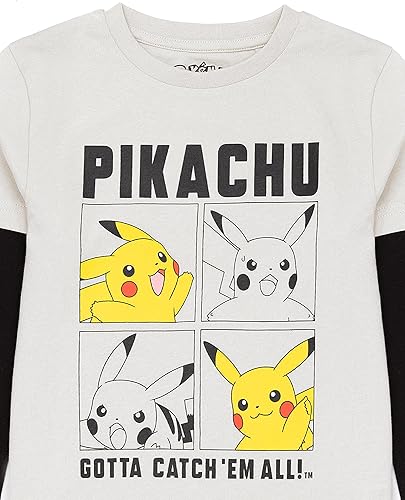 Miniatura 6 de Pokemon Camiseta Niños Niños Skater Ropa Gris Pikachu Game Top