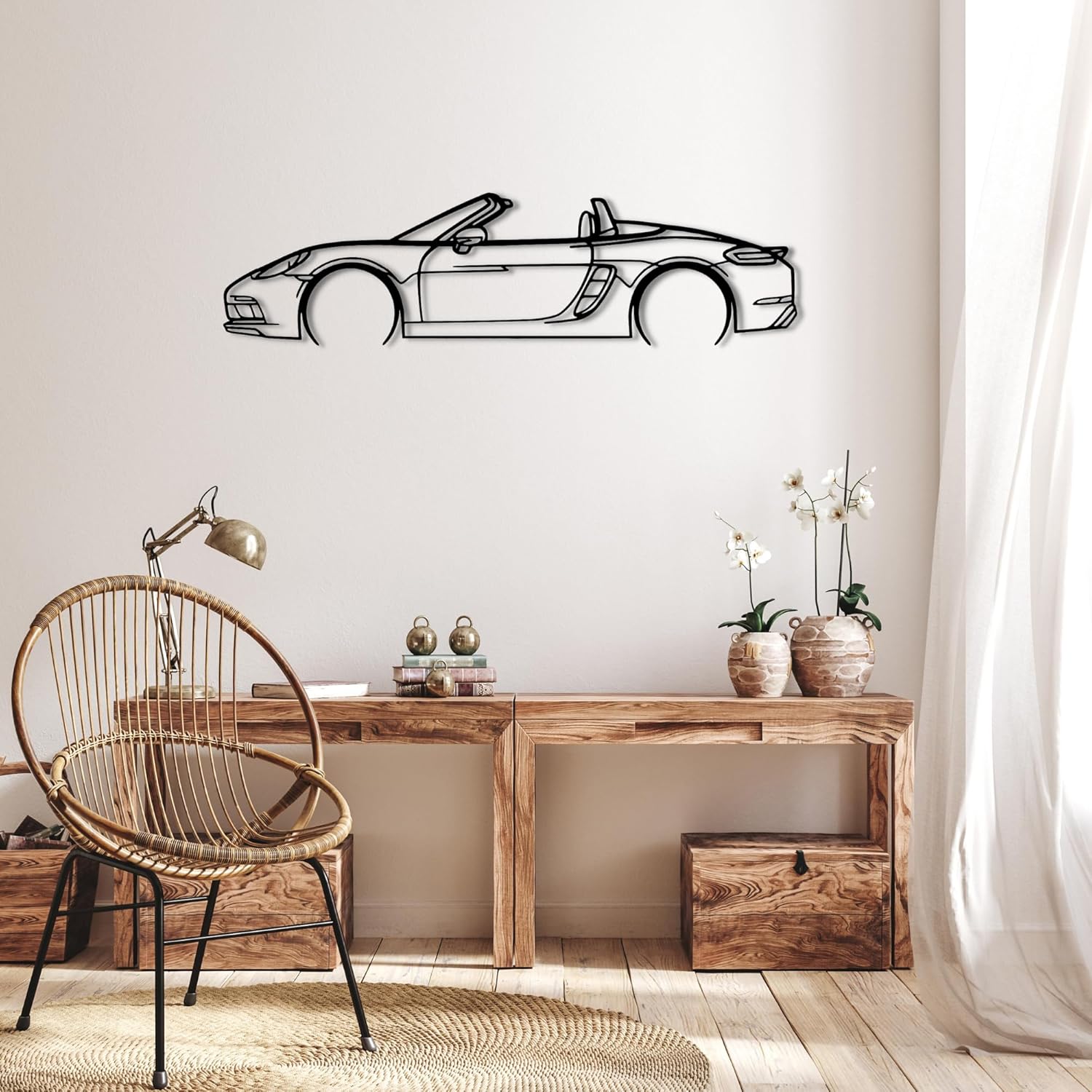 718 Boxxster GTS Detailed Silhouette Metal Wall Art | Metal Wall Decor | Automotive Wall Decor | Living Room Wall Decor | Christmas Gifts | Gifts For Car Lovers | Gifts (110 CM 44 Inches)