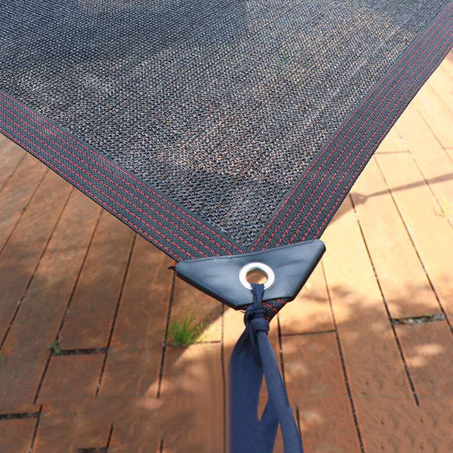 Malla Sombreadora,12 Pines Aislamiento Transpirable Red de Sombra,Toldo Vela de Sombra Negra,90% Resistente Al UV Solar Sombra Paño,Malla Ocultación,para Exteriores,Patio,Jardín (5x7m/16.4x23ft)