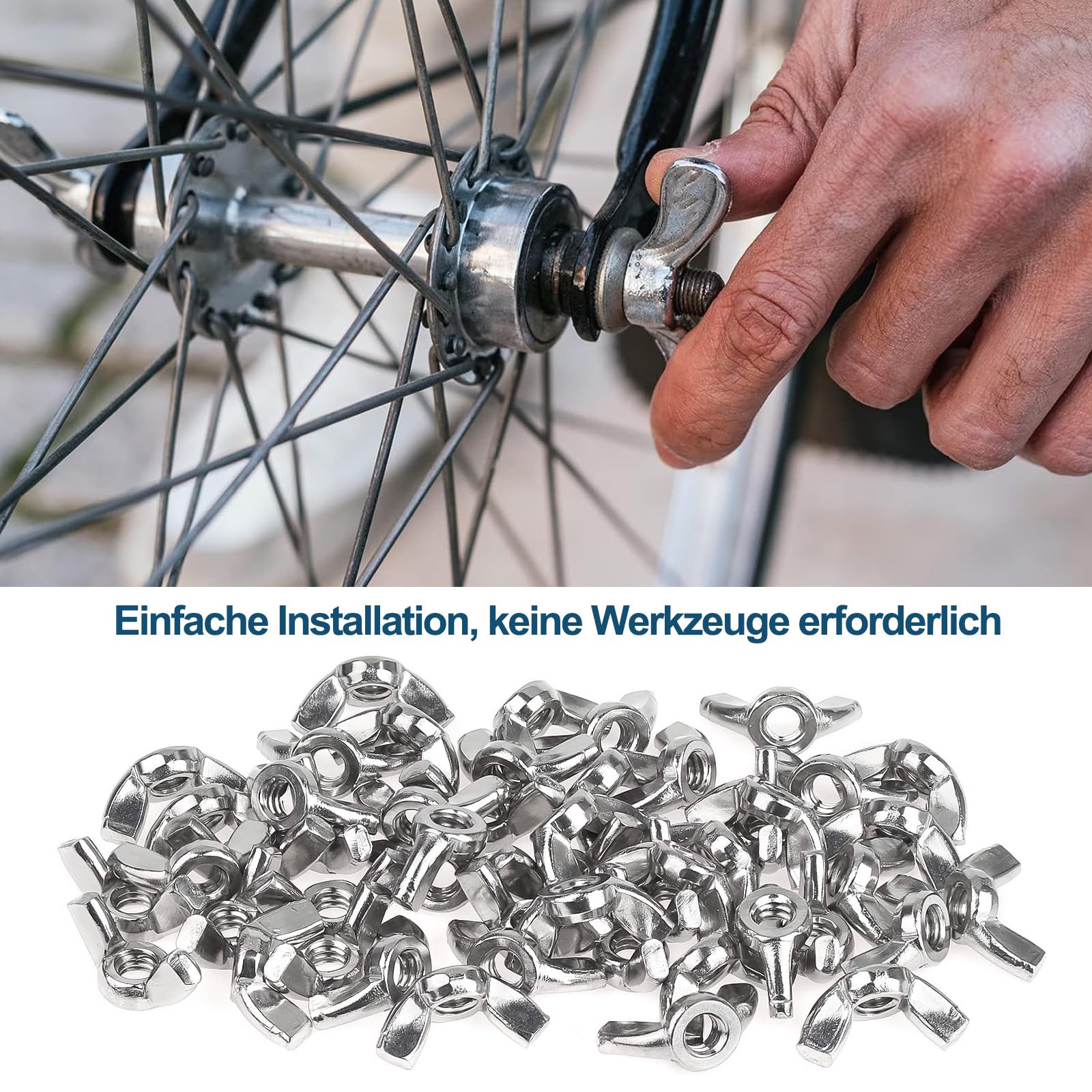 Tuercas de Mariposa, 50 piezas Tuercas de Mariposa M6 Acero Inoxidable, Tuerca de Mariposa M6, Tornillos de Mariposa de Acero Inoxidable, para Herramientas de Bricolaje Equipo Electrónico Hardware