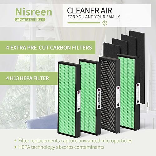 Miniatura 2 de ActualizadoFiltro Nisreen FLT5000 Filter-C True HEPA compatible con filtro Germ-Guardian C AC5250PT AC5000E AC5300B AC5350W para mejorar condiciones