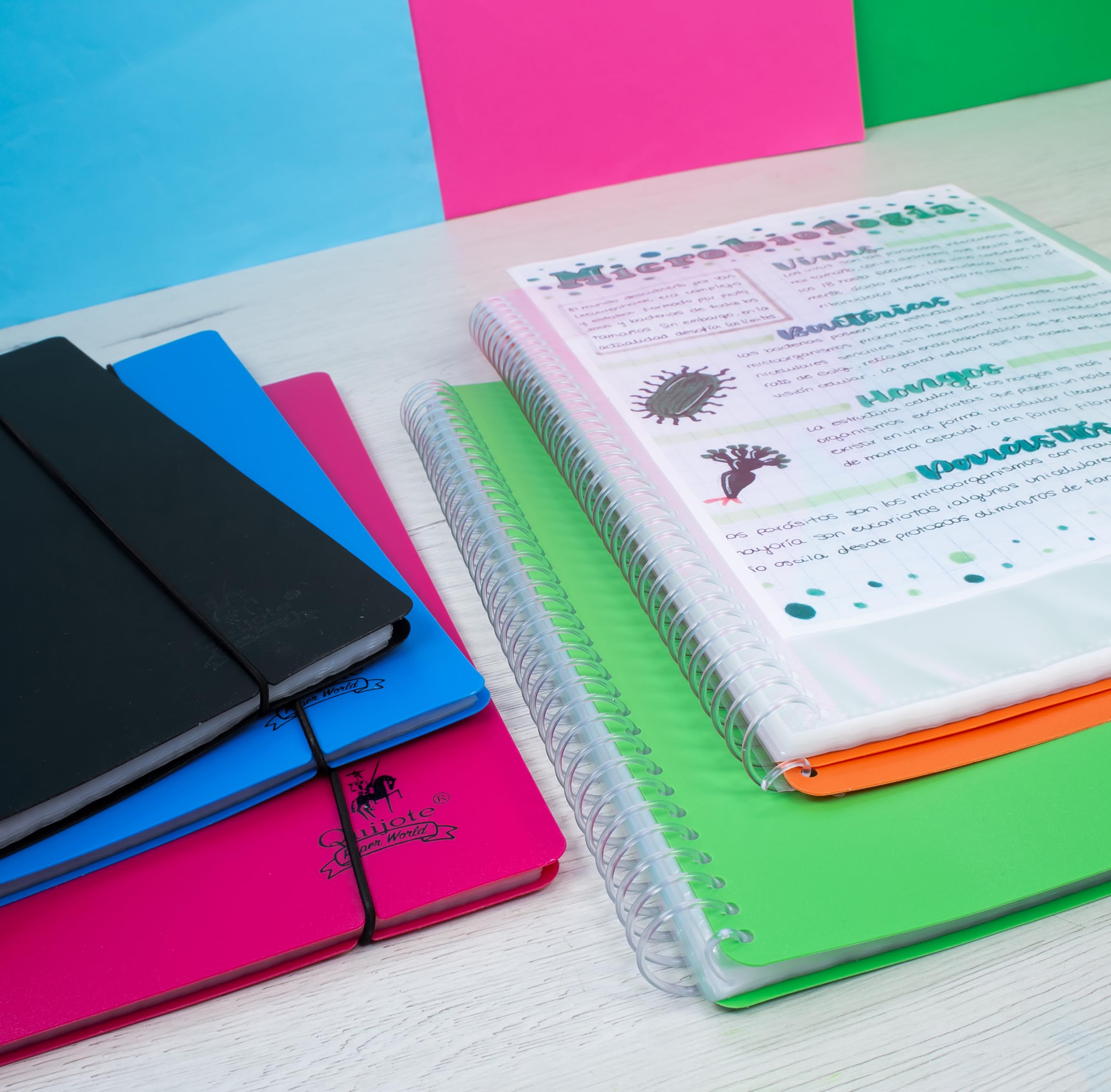 Starplast Carpeta Con Fundas Espiral Flexible - Organizadores, 60 fundas, Fundas Transparentes Lisas, A4, Tapa Plástico Resistente, Uso Escolar, Personal o de Oficina - Color Verde.
