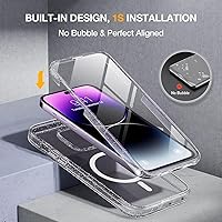 Vista 385 de Miracase - Funda magnética para iPhone 13 Pro Max de 6.7 pulgadas (compatible con MagSafe), transparente, completo, protector de pantalla de vidrio