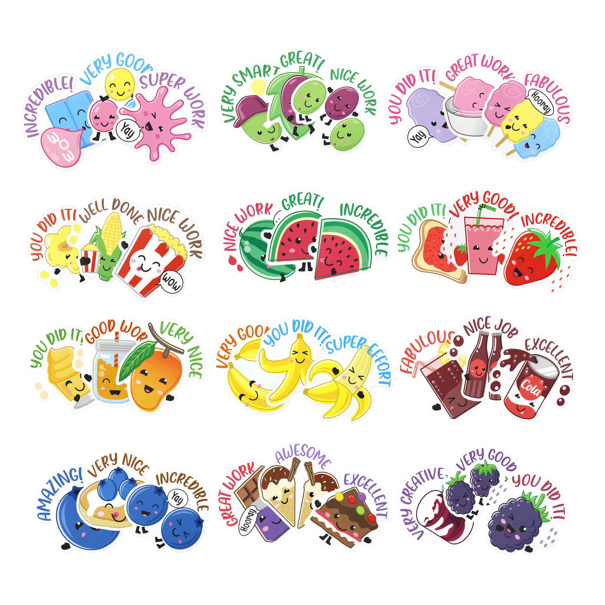 Lot de 324 autocollants de récompense à gratter et renifler, 12 parfums différents, autocollants de motivation pour enfants, indispensables pour les enseignants, les étudiants, cadeau de rentrée