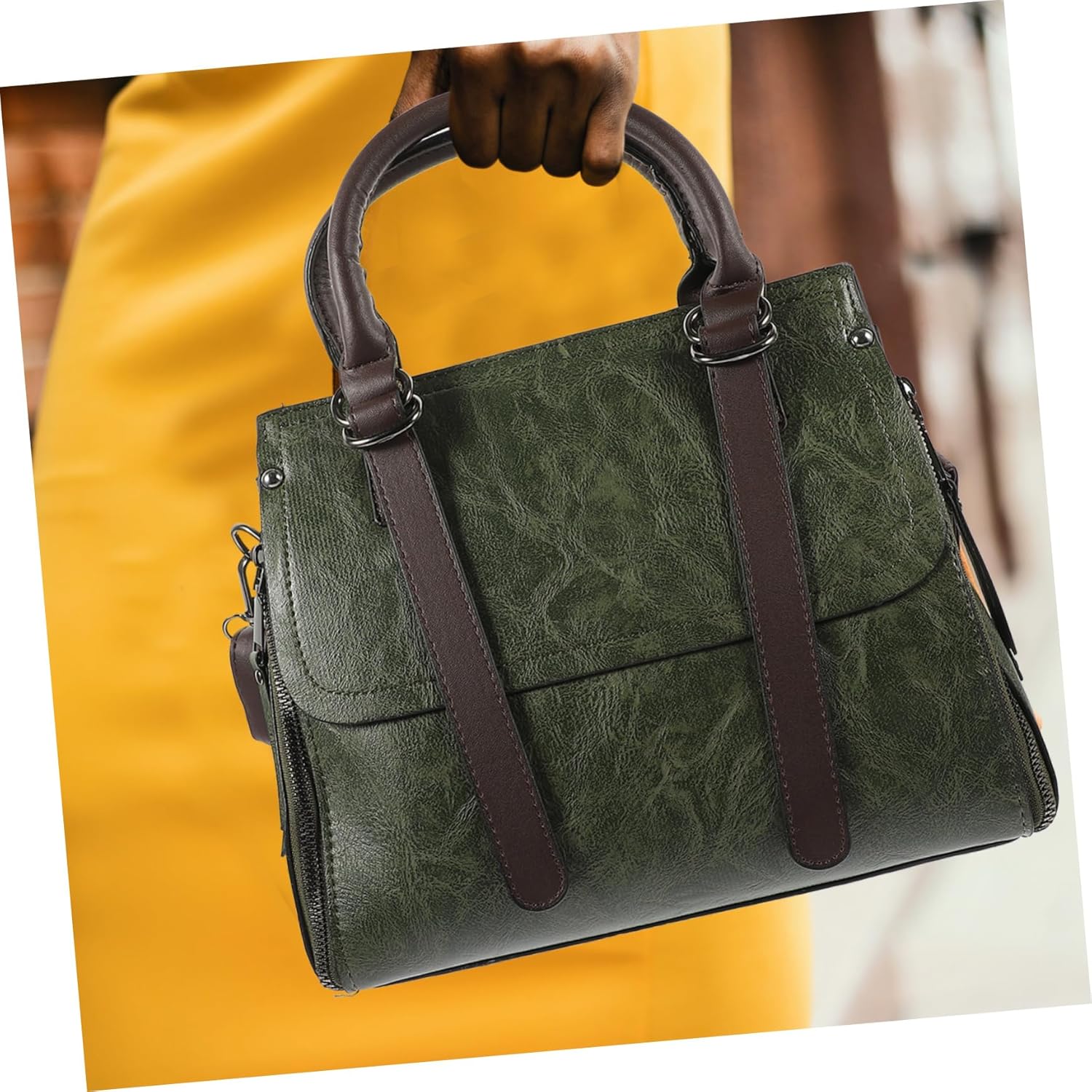 Retro Stylish Handbag for Women Fashionable Shoulder Messenger Bag Practical Design for Everyday Use and Outfits Green Large - Image 3