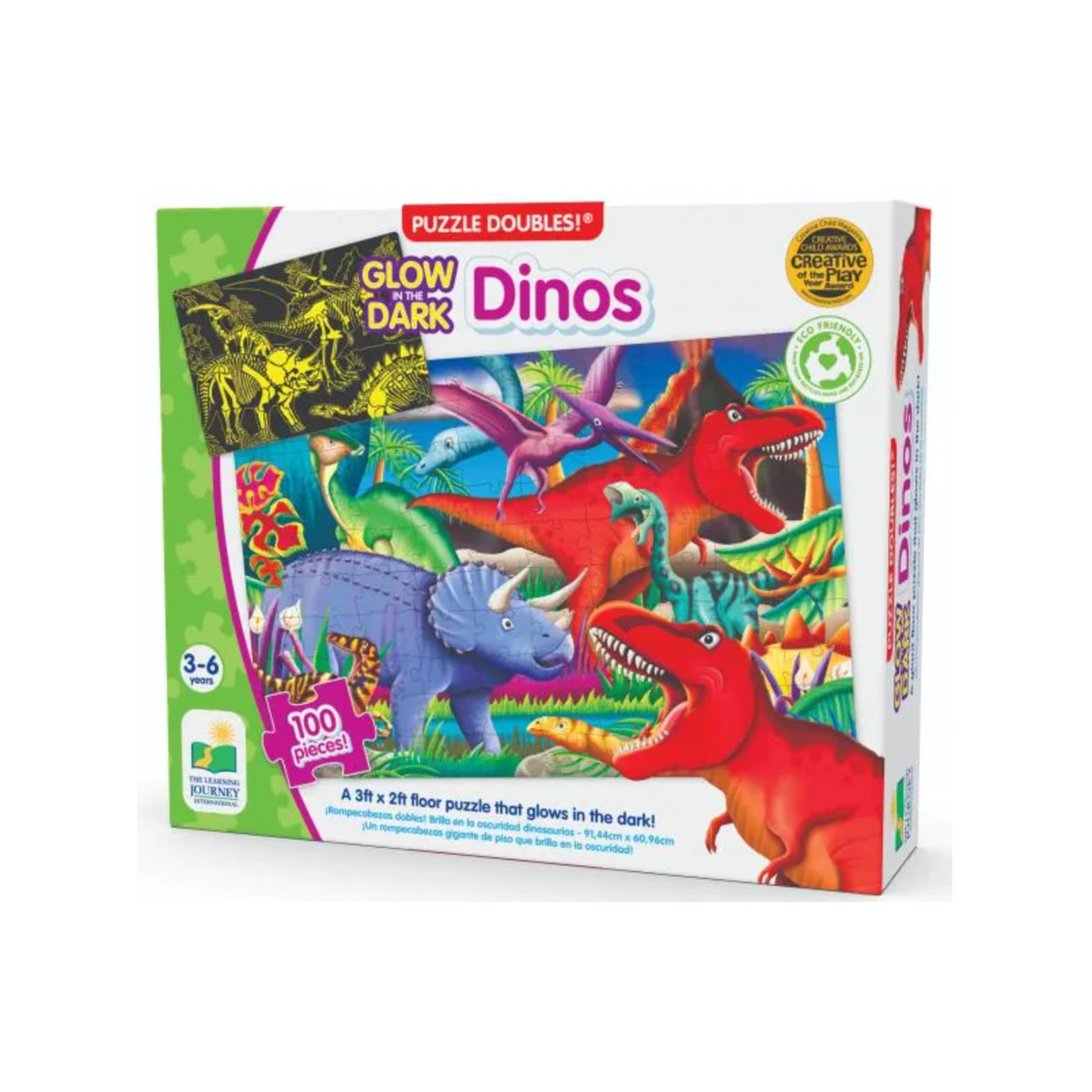 The Learning Journey 787533 Doubles Glow in The Dark Dino Puzzle