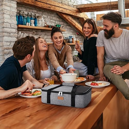 Miniatura 7 de Lifewit Cazuela aislada para alimentos calientes o fríos, funda de transporte para cazuela, soporte para lasaña para fiestas de comida, pícnic,