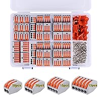 Vista 10 de Kit de surtido de 30 conectores eléctricos de alambre de palanca con tuercas, 28-12 AWG, combinación compacta de múltiples conductores de 2/3/5