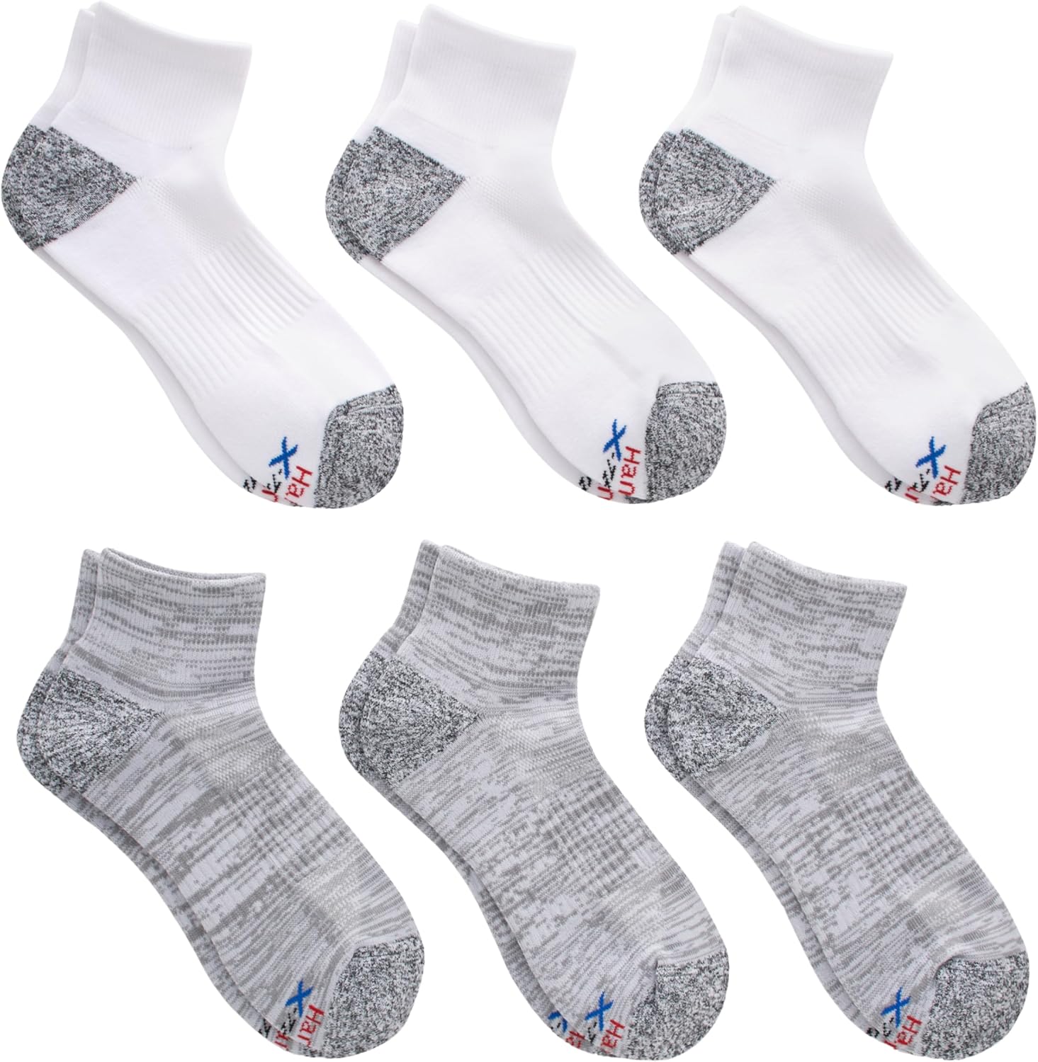 Hanes Men's Moves Performance Socks, Moisture-wicking Ankle & Low-cut Socks, Breathable Mesh Panels, 6-pack