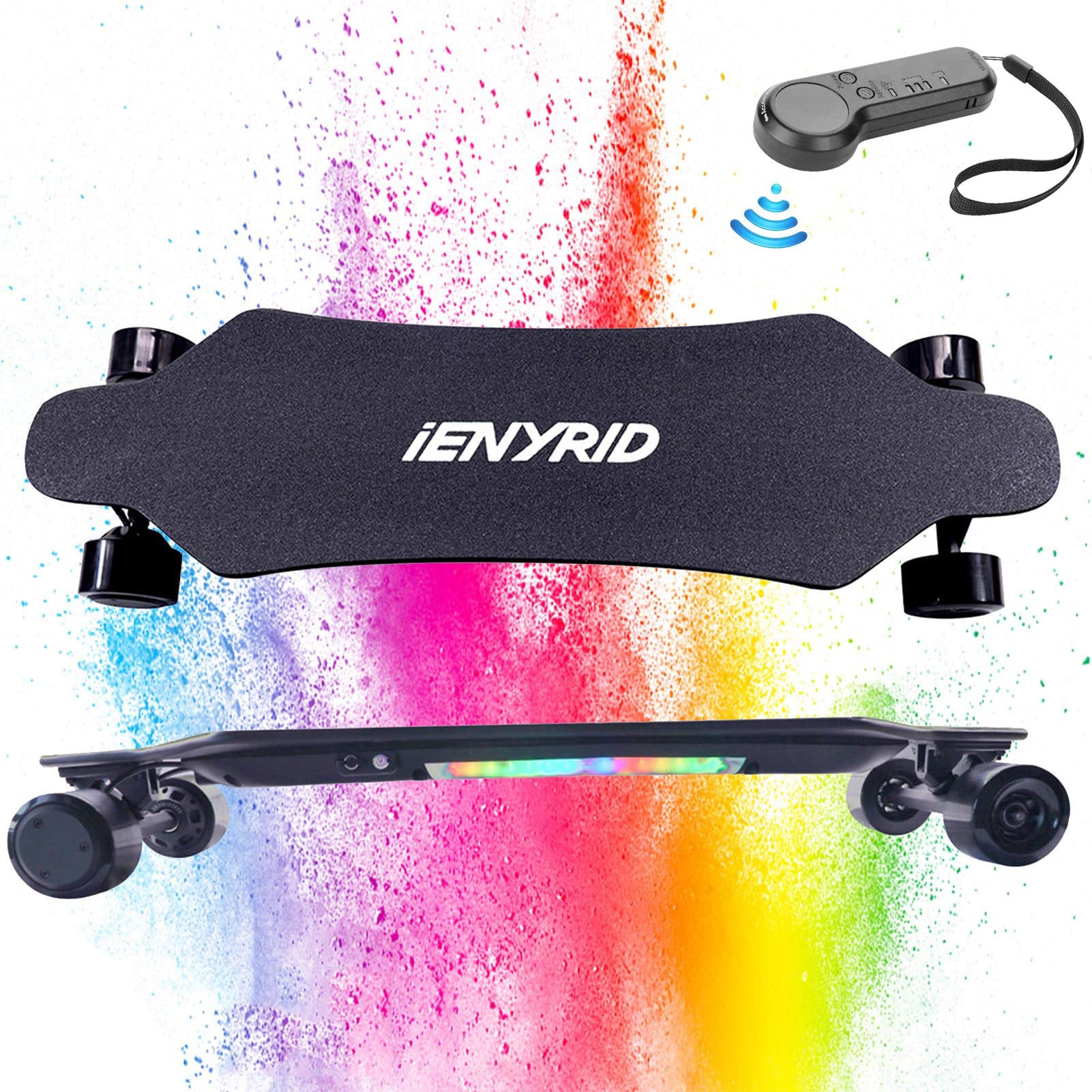 900W Electric Skateboard for Adults, 38" Longboard Skateboard Motorized E-Skateboard with Remote Dua