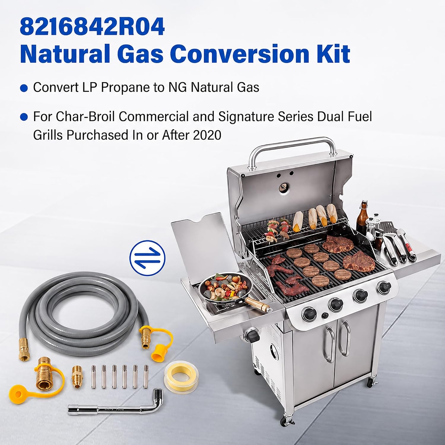 8216842R04 Natural Gas Conversion Kit 10FT 3/8" Quick Connect Hose
