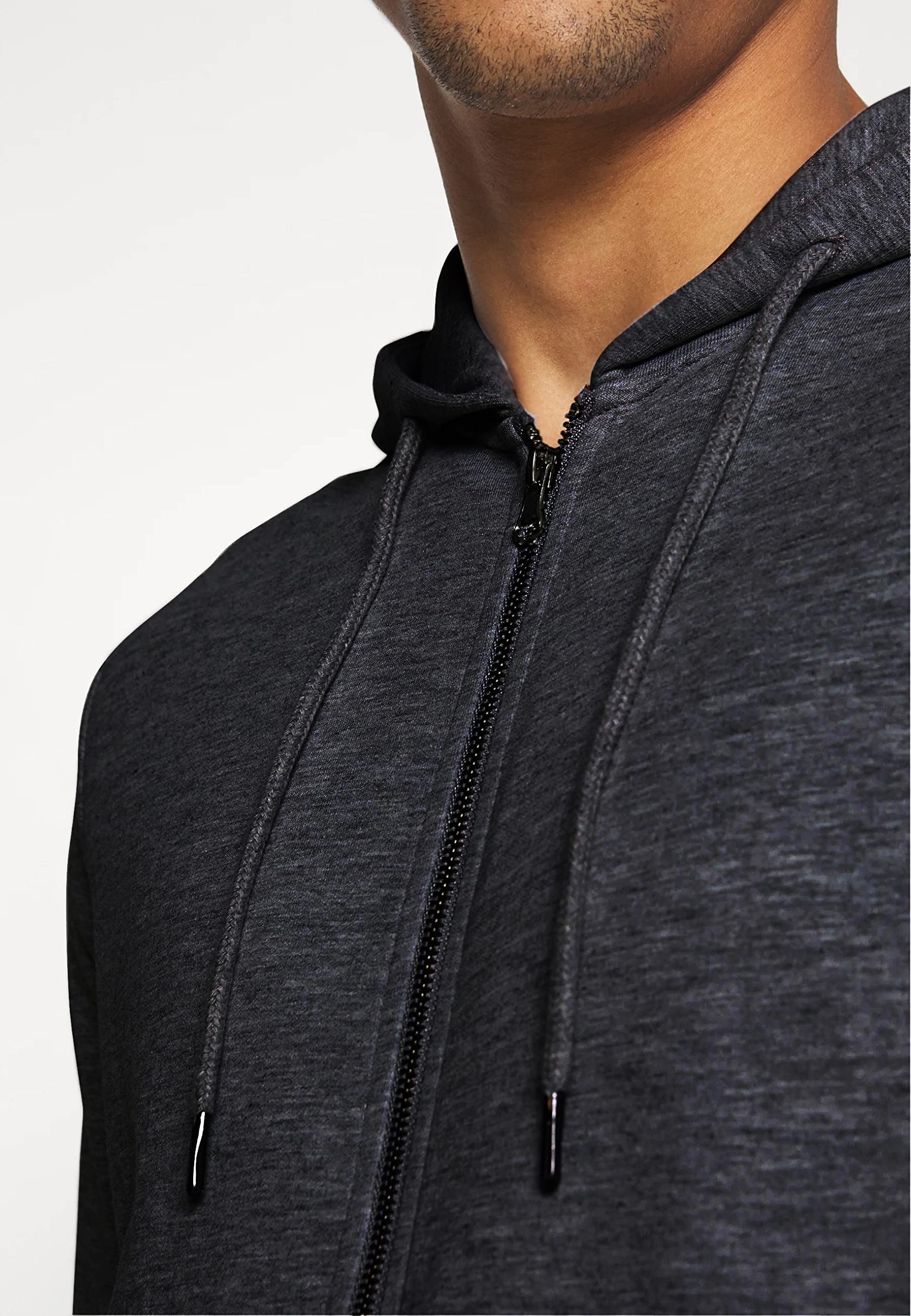 JACK & JONES Męska bluza z kapturem Basic zamek błyskawiczny, Dark Grey Melange/Reg Fit, XL