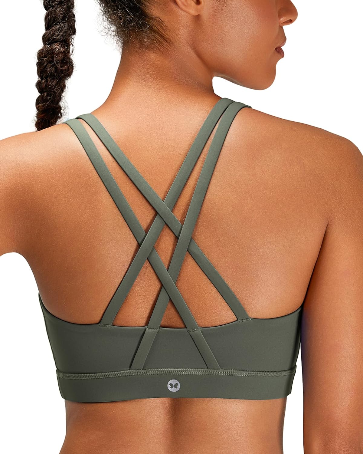 Sports Bras for Women, Criss-Cross Back Padded Medium Support Sports Bra Strappy Medium Impact Workout Yoga Bra