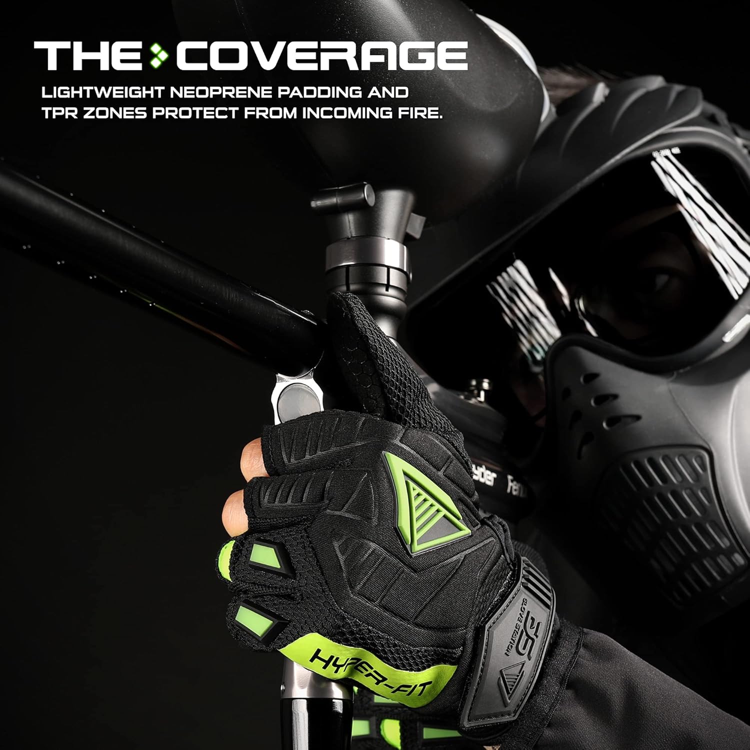Glove Station Hyper-Fit Tactical Paintball Shooting Gloves, 2 Fingerless Design, Padded & Extra Grip for Hunting Hiking Airsoft Outdoor Gloves : Sports & Outdoors