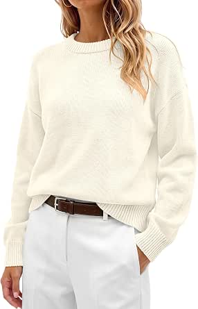 ANRABESS Oversized Sweater for Women Fall Wool Blend Pullover