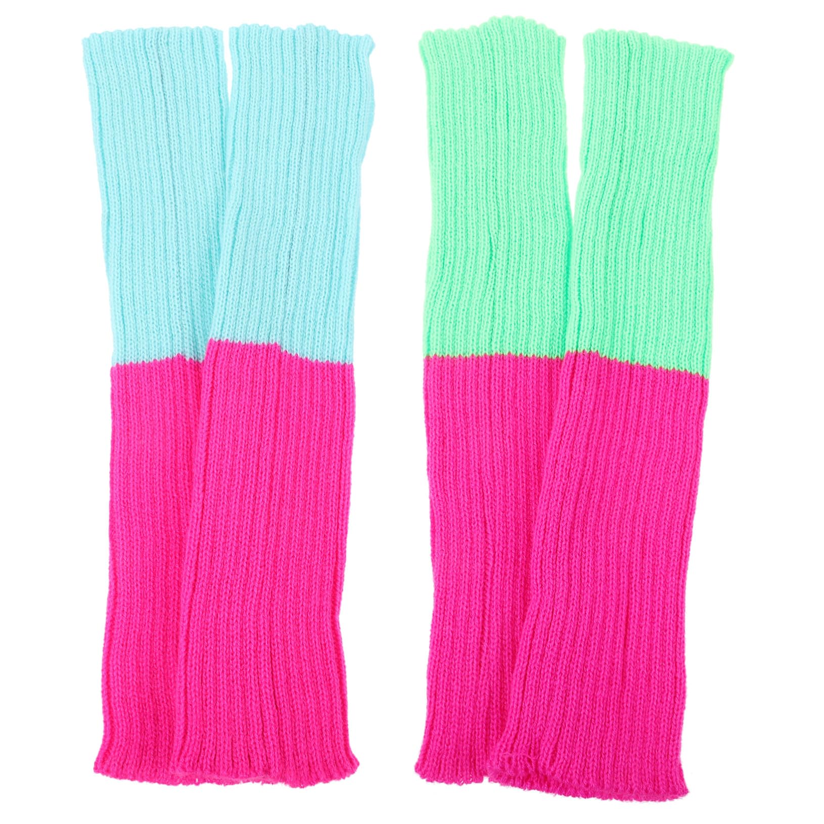 Healeved 10 Pares Calentadores de Piernas de Punto Fluorescentes para Mujer Suaves y Cálidos Diseño Colorido y Cómodo para Invierno para Fiestas y Uso Diario
