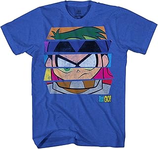 Boys Teen Titans Go! T-Shirt - Teen Titans Go! Beast Boy, Raven, Cybord, Robin and Silkie Shirt