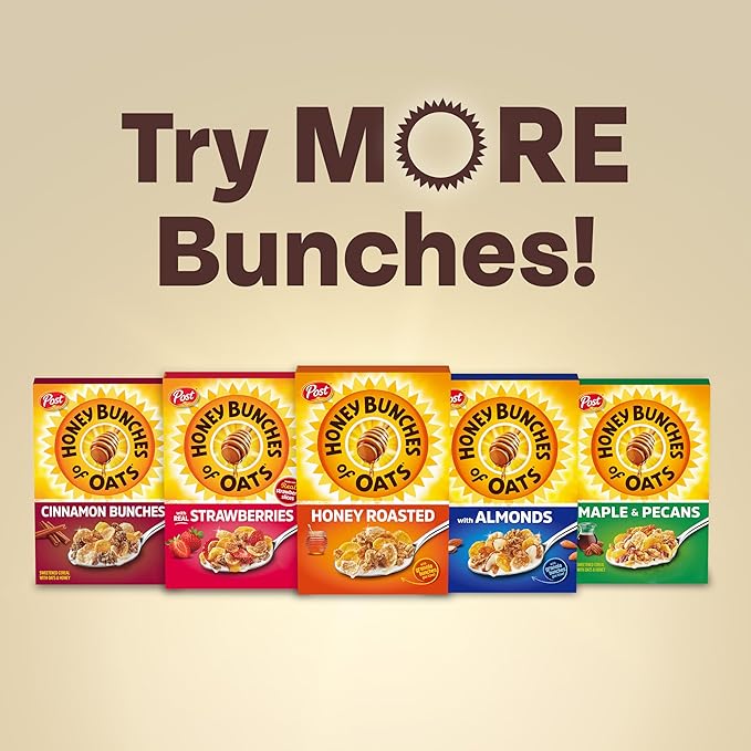 Cereal Honey Bunches of Oats Vainilla, con Avena Crujiente y Granola, 12 oz (Paquete de 4) miniatura 9