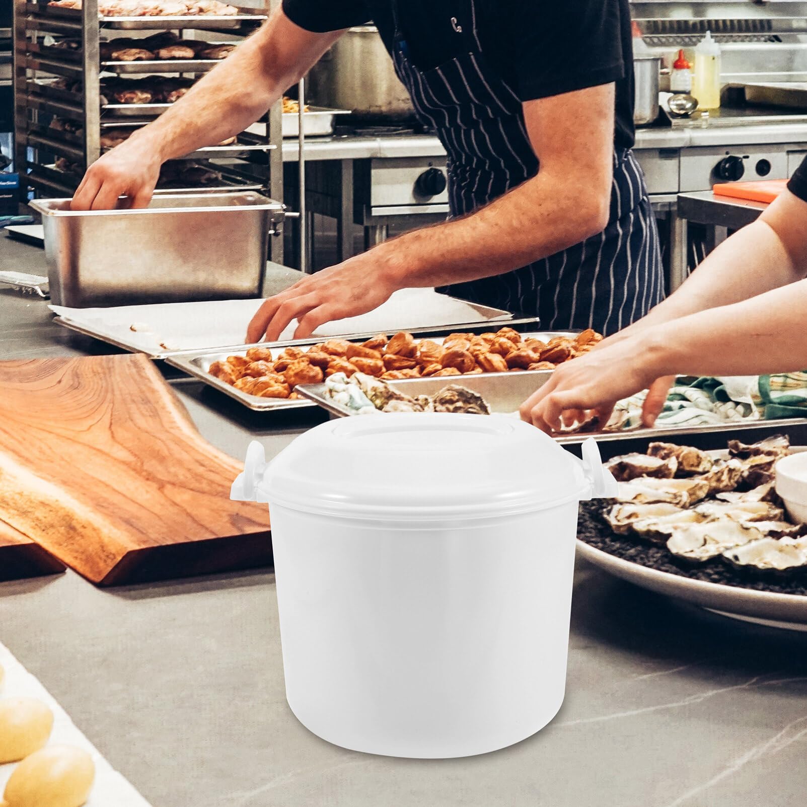 IMIKEYA 1 Set Microwave Rice Cooker Mini Rice Cooker Portable Pasta Cooker Food Pot for Cooking Soup Rice Stews and Oatmeal White 3L